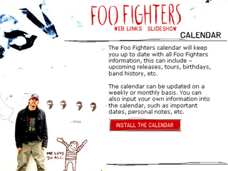 Screen shot that shows the Foo Fighters Everywhere But Home DVD-Rom menue